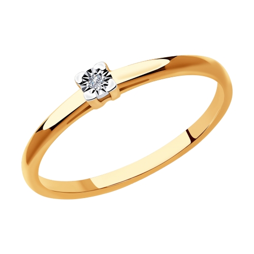Кольцо, золото, бриллиант, 1011931